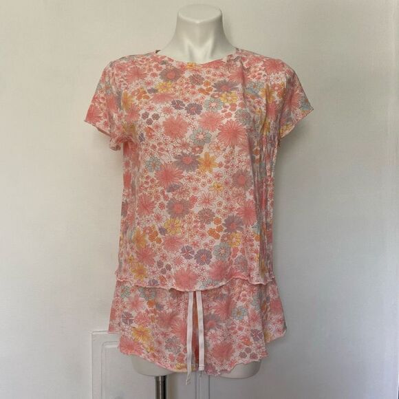 Lauren Conrad Pajama Short set Floral Vintage Daisy - Picture 3 of 11